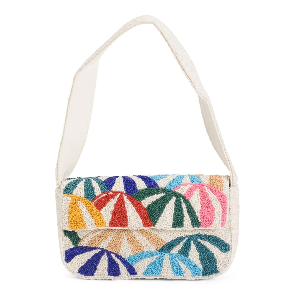 America & Beyond Umbrella Beaded Shoulder Bag